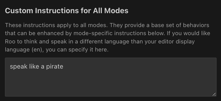 ProdE Prompts tab showing global custom instructions interface